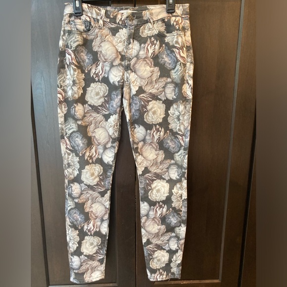 7 for all Mankind sz 27 Ankle Skinny Floral jeans - Picture 1 of 14